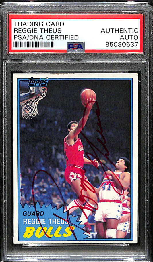 Reggie Theus Signed 1981 Topps Card #69 Chicago Bulls PSA/DNA 185084