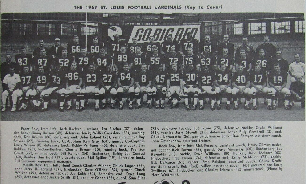 1967 St. Louis Football Cardinals Yearbook 156976