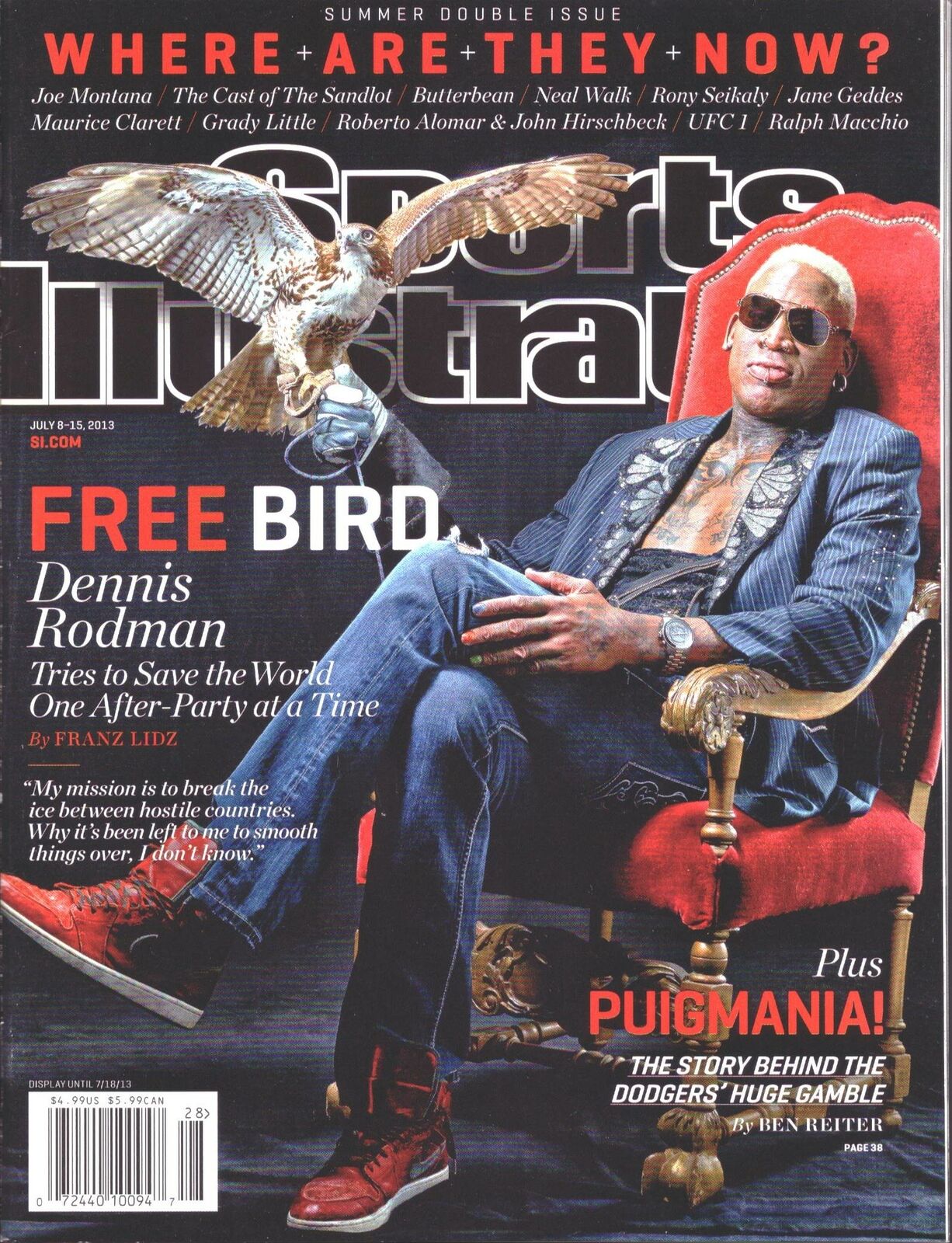 Dennis Rodman 2013 Sports Illustrated Magazine 7/8/13 NO LABEL 151922