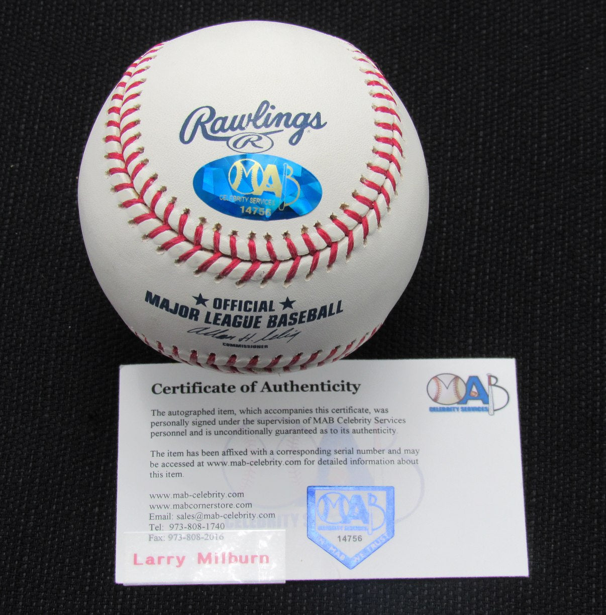 Larry Milbourne Signed/Auto Yankees 100th OML Baseball MAB 187086