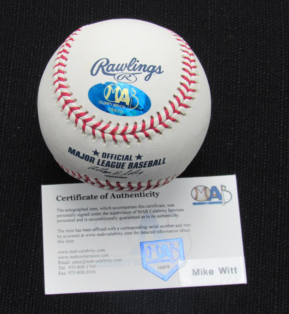 Mike Witt Signed/Auto Yankees 100th OML Baseball MAB 187061