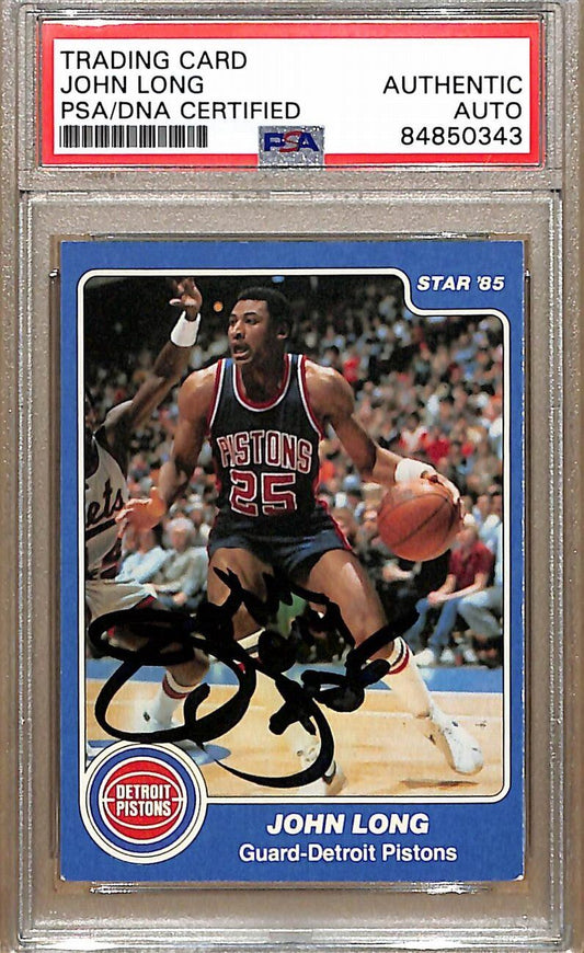 1984-85 Star Company #266 John Long Pistons Signed/Auto Card PSA/DNA 178954
