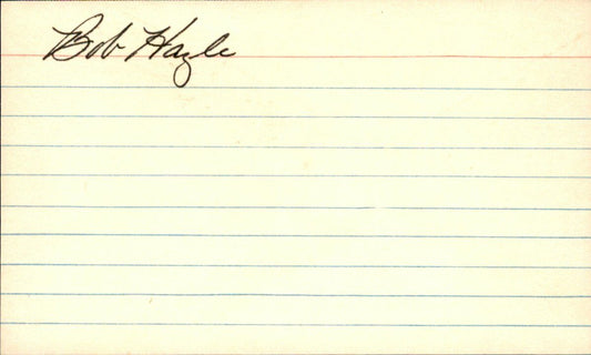Bob Hazle Reds/Braves/Tigers d.1992 Signed/Autographed 3x5 Index Card 162538