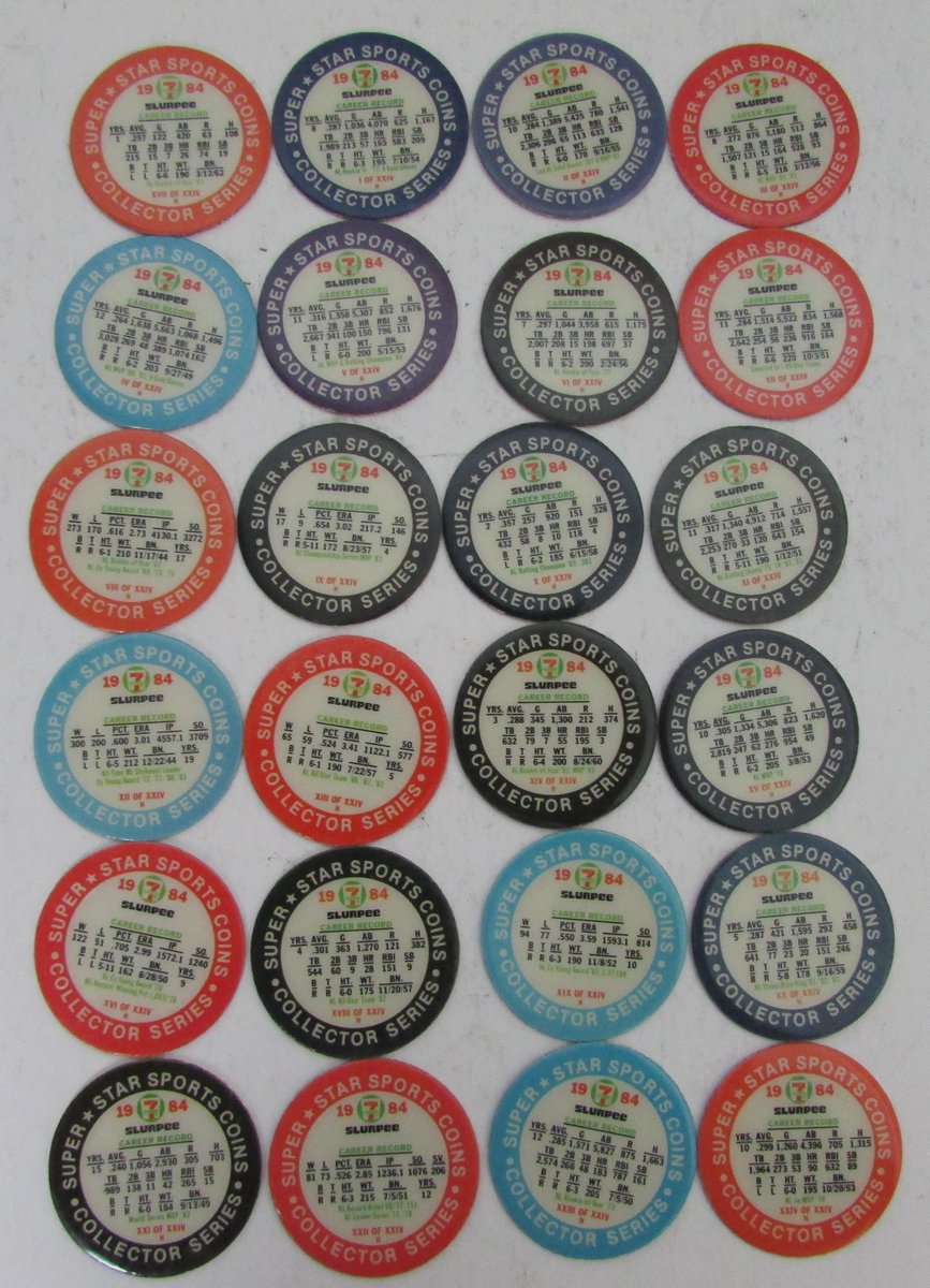 1984 7-11 Slurpee Disc East Set of 24.Ripken Murphy Brett Schmidt Boggs 146661