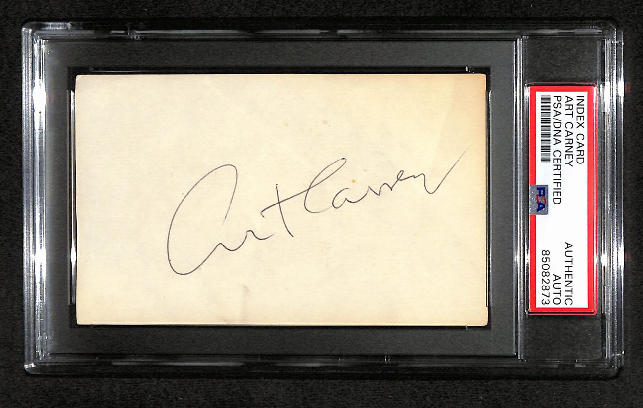 Art Carney Signed 3x5 Index Card "Honeymooners - Norton" PSA/DNA 184303