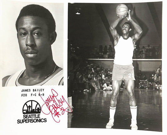 James Bailey Supersonics Vintage Team Issued Signed/Auto 8x10 Photo 189115