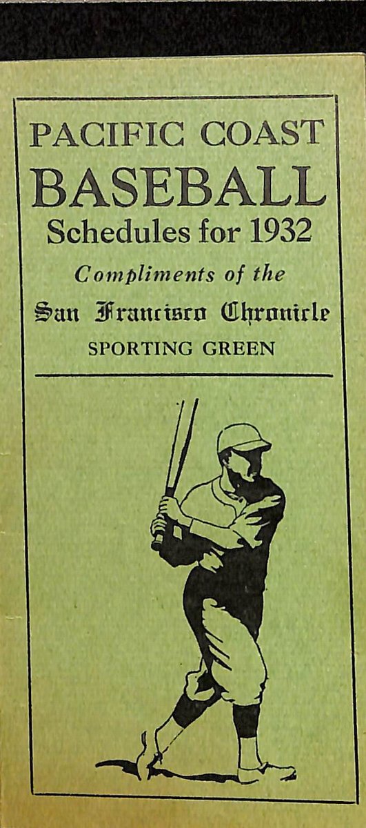 1932 Pacific Coast League Pocket Schedule by San Francisco Chronicle189478