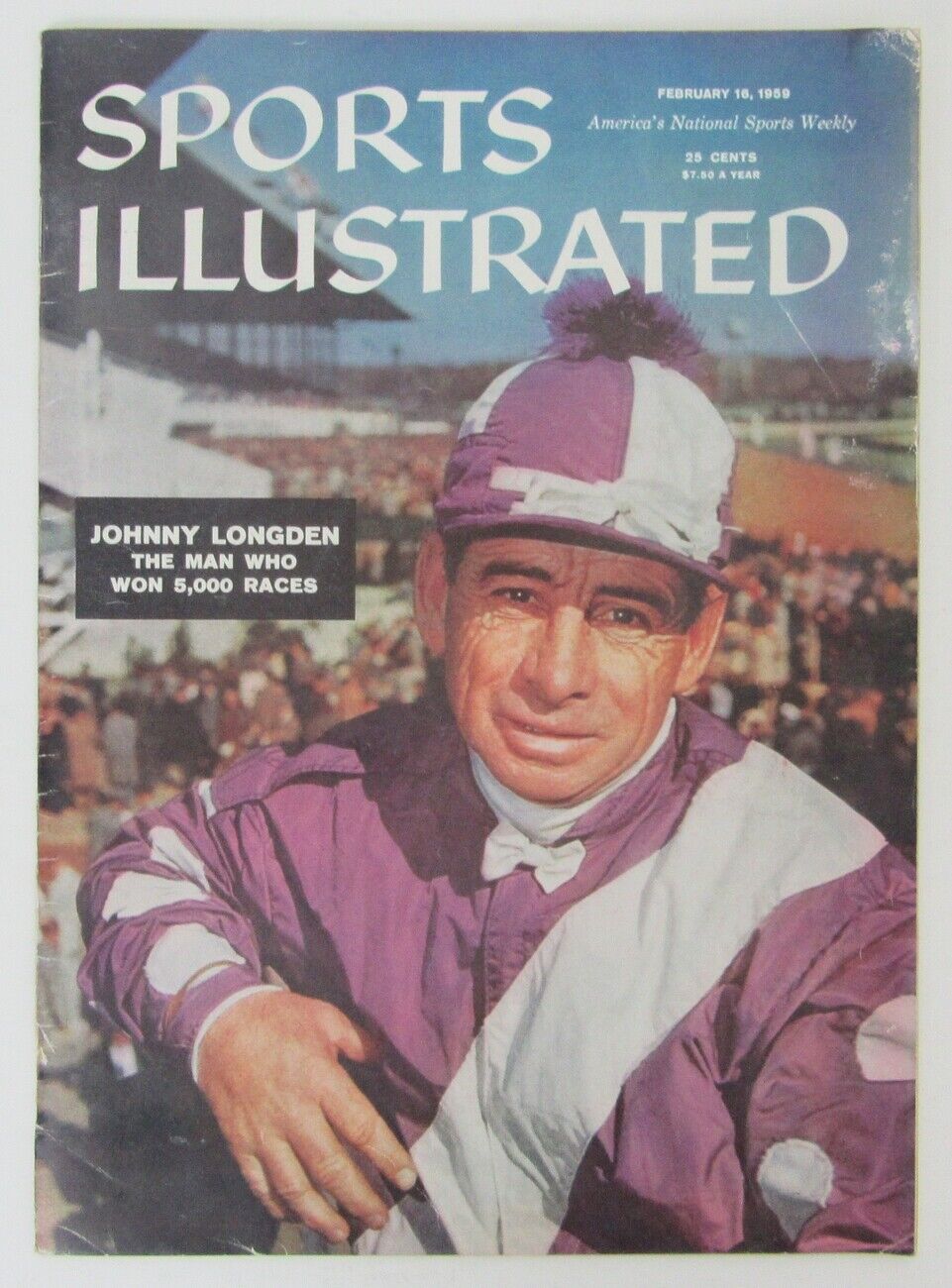 Johnny Longden Jockey 1959 Sports Illustrated Magazine NO LABEL 152037
