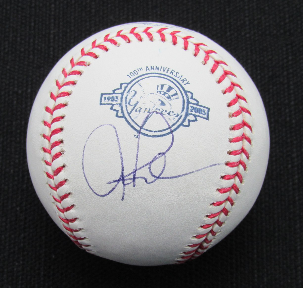 Alex Rodriguez Signed/Auto Yankees 100th OML Baseball JSA 186854