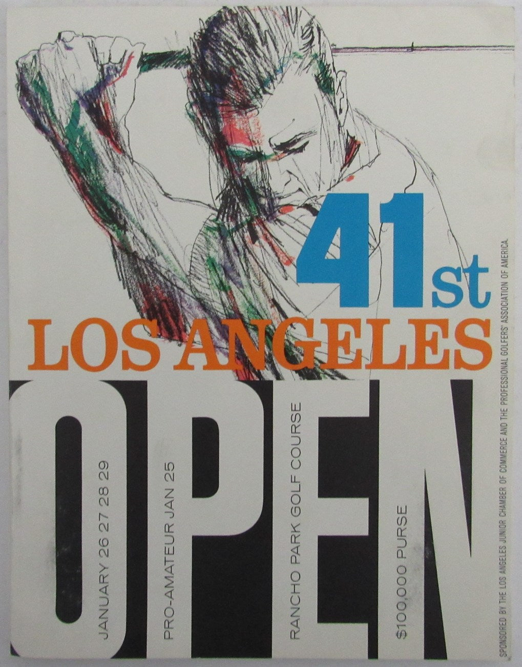 1967 PGA Los Angeles Open at Rancho Park Golf Course Program with Ticket 175634