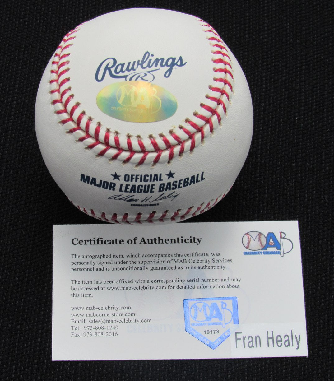 Fran Healy Signed/Auto Yankees 100th OML Baseball MAB Inscr 187052