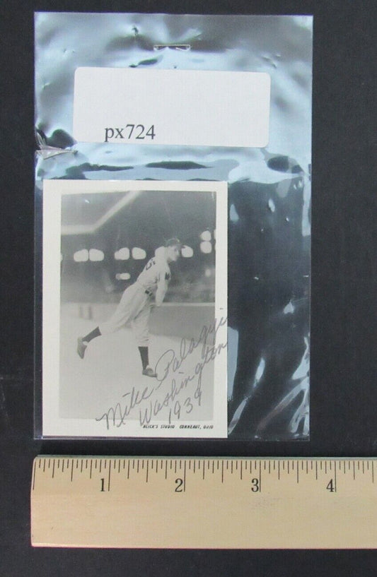 Pete Palaygi 1939 Washington Senators d.2013 Signed 2.5x3.5 BW Photo PASS 150211