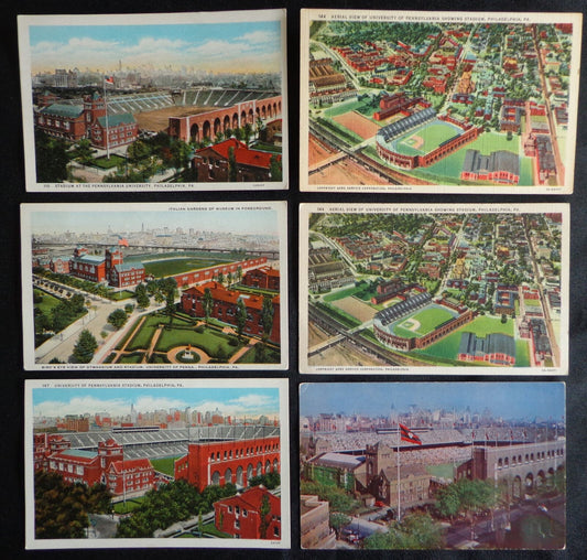 Lot of (6) 1920's Postcards Pennsylvania University Stadium Philadelphia 176175
