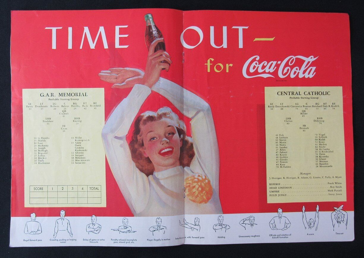 1945 Central Catholic vs. Wilkesbarre High School Football Game Program 09/15