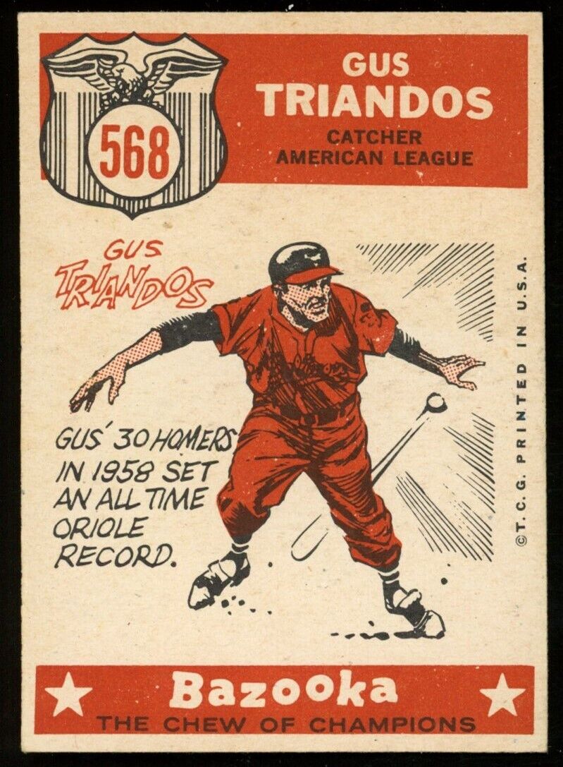 1959 Topps Baseball Gus Triandos #568 Baltimore Orioles