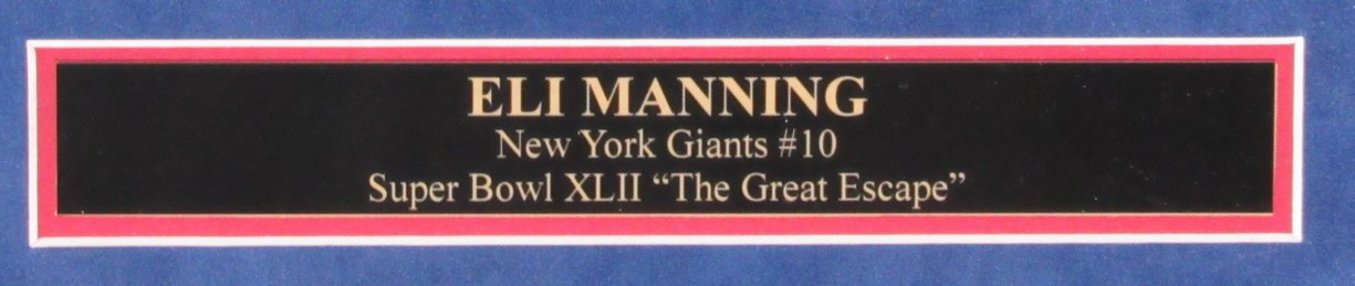 Eli Manning Autographed New York Giants 11x14 Photo Framed Fanatics 186290