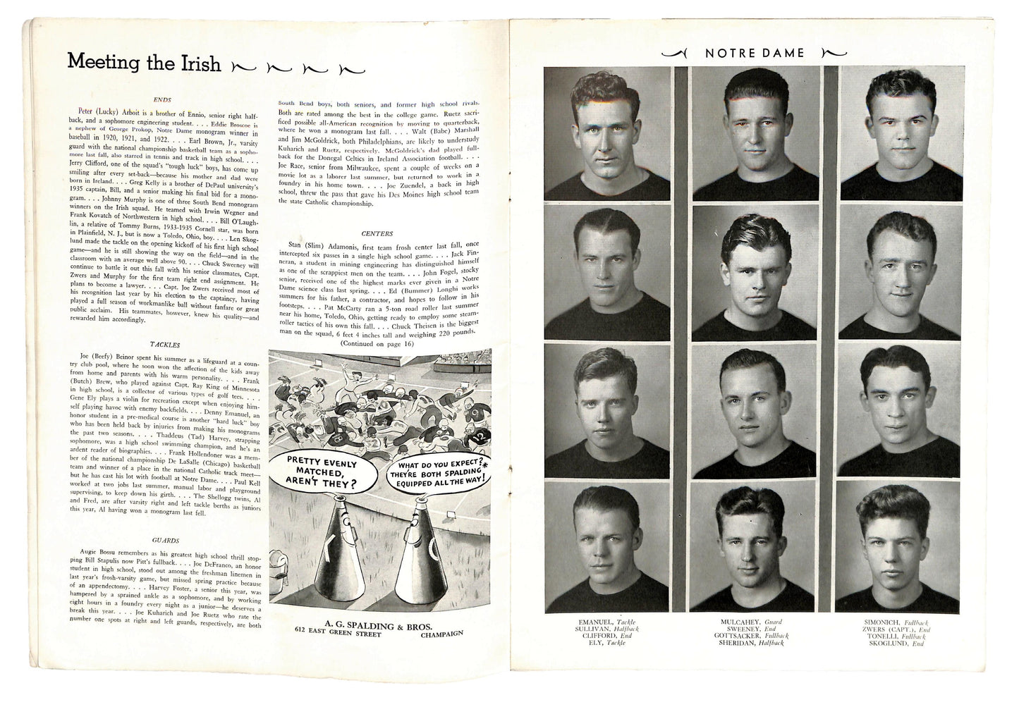 10/9/1937 Notre Dame vs. Illinois College Program 185902