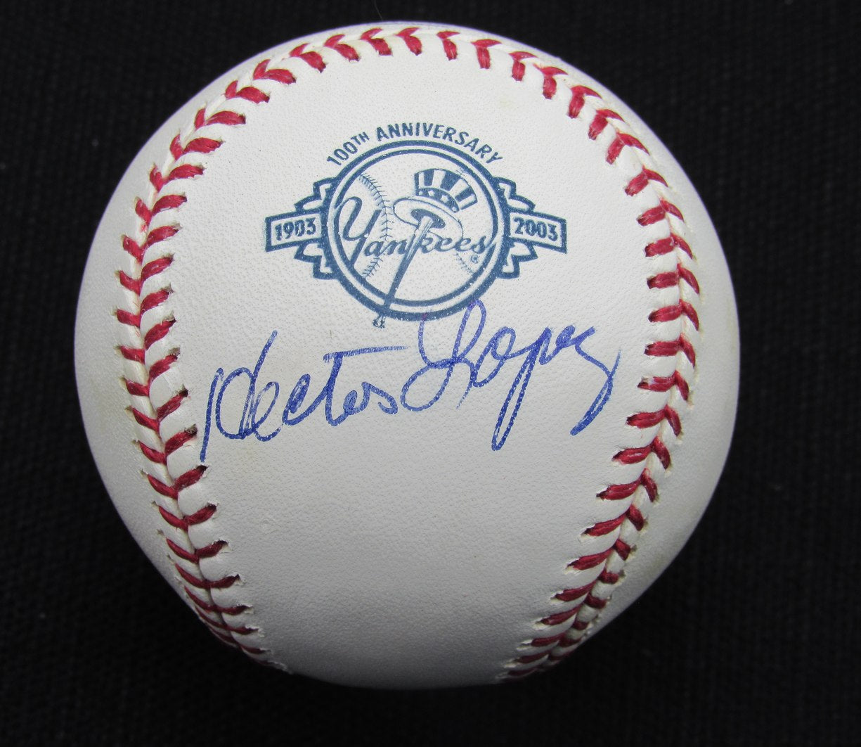 Hector Lopez Signed/Auto Yankees 100th OML Baseball PSA/DNA 186983