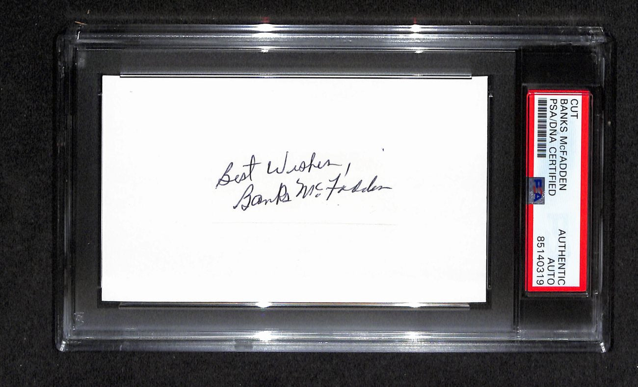 Banks McFadden Autographed 3x5 Cut Card PSA/DNA 186555