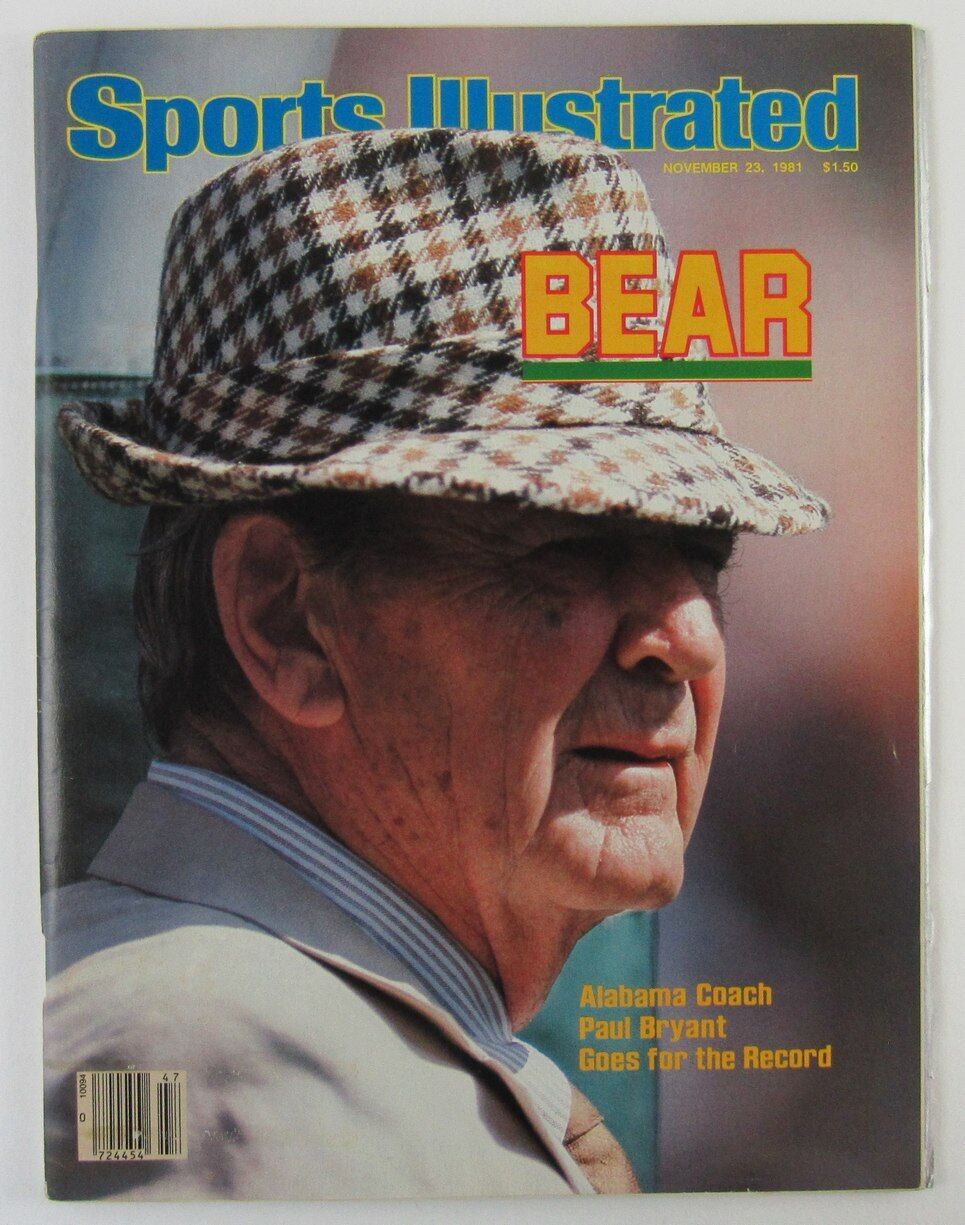 November 23, 1981 Sports Illustrated Magazine Paul Bryant on Cover NO LABEL