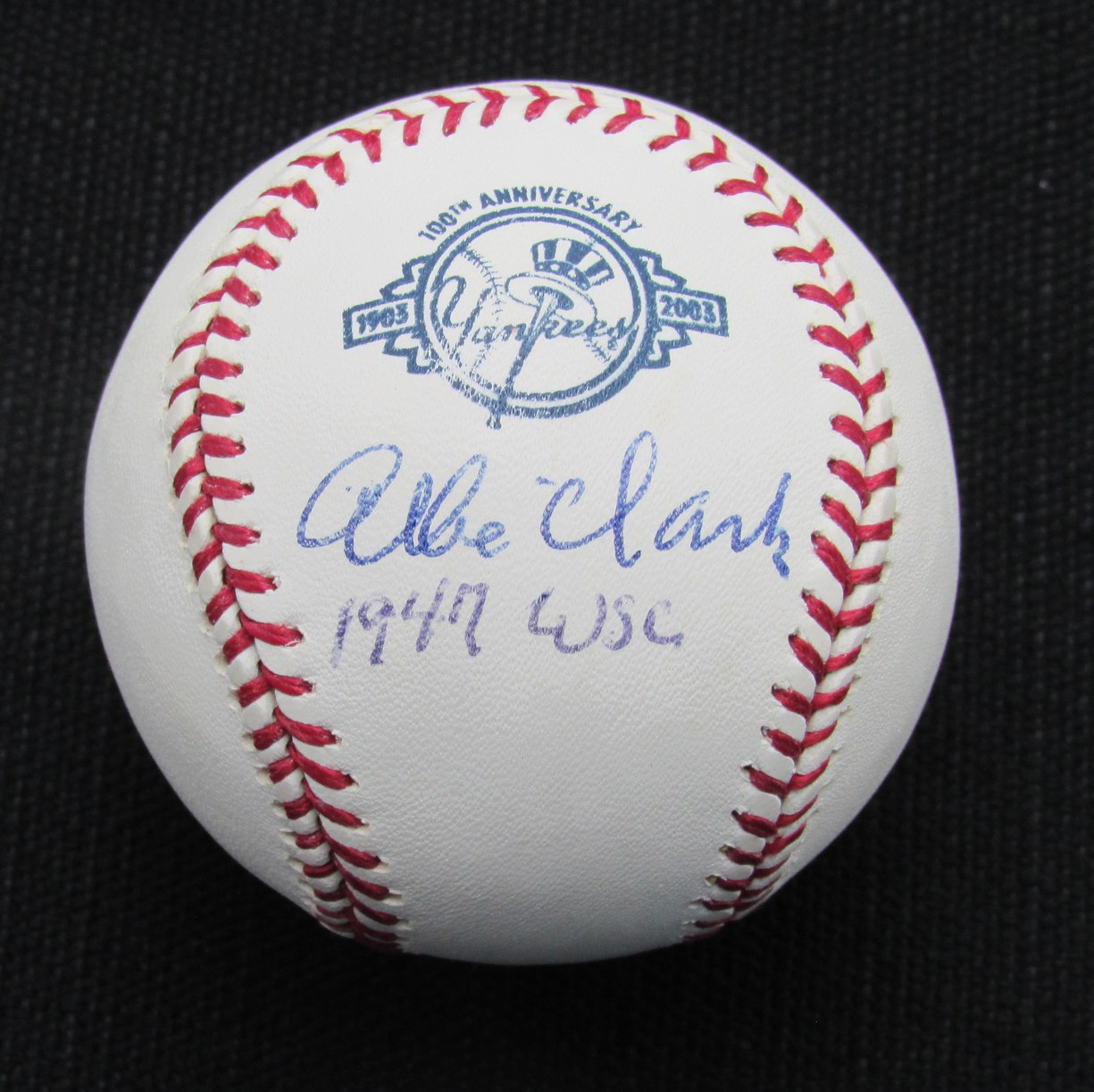 Allie Clark Signed/Auto Yankees 100th OML Baseball JSA Inscr 186939