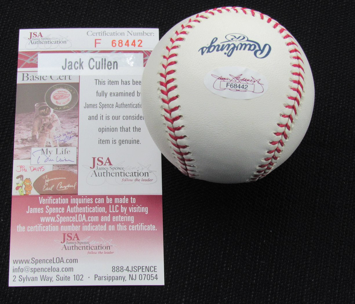 Jack Cullen Signed/Auto Yankees 100th OML Baseball JSA Inscr 186660