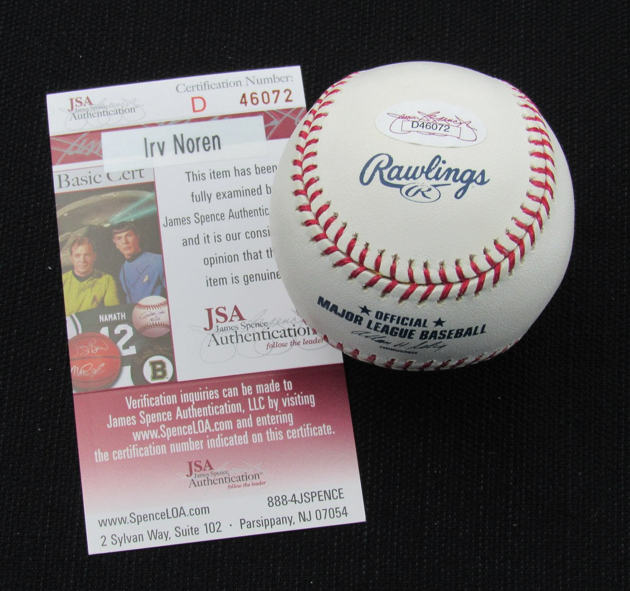 Irv Noren Signed/Auto Yankees 100th OML Baseball JSA Inscr 186662