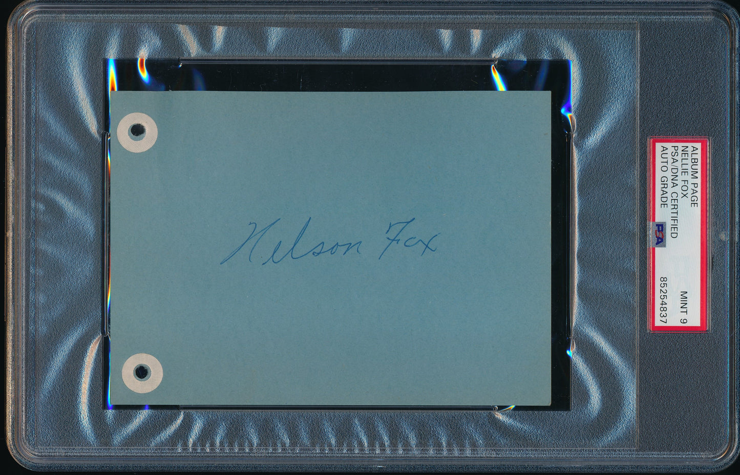 Nellie Fox HOF Signed/Auto 6x4.5 Album Page White Sox PSA/DNA MINT 9 190274