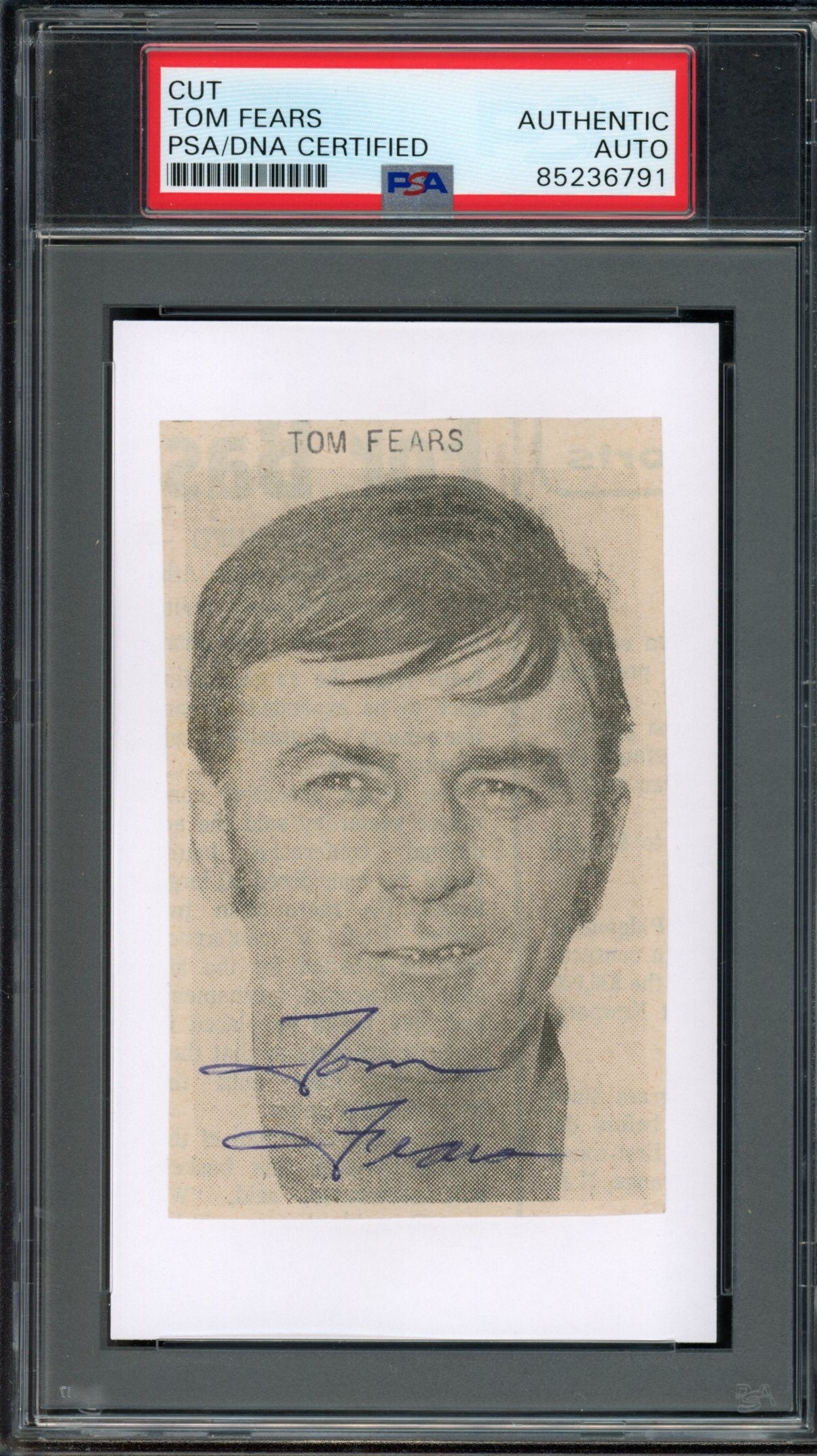 Tom Fears HOF Signed/Auto Cut Photo on 3x5 Card LA Rams PSA/DNA 188260