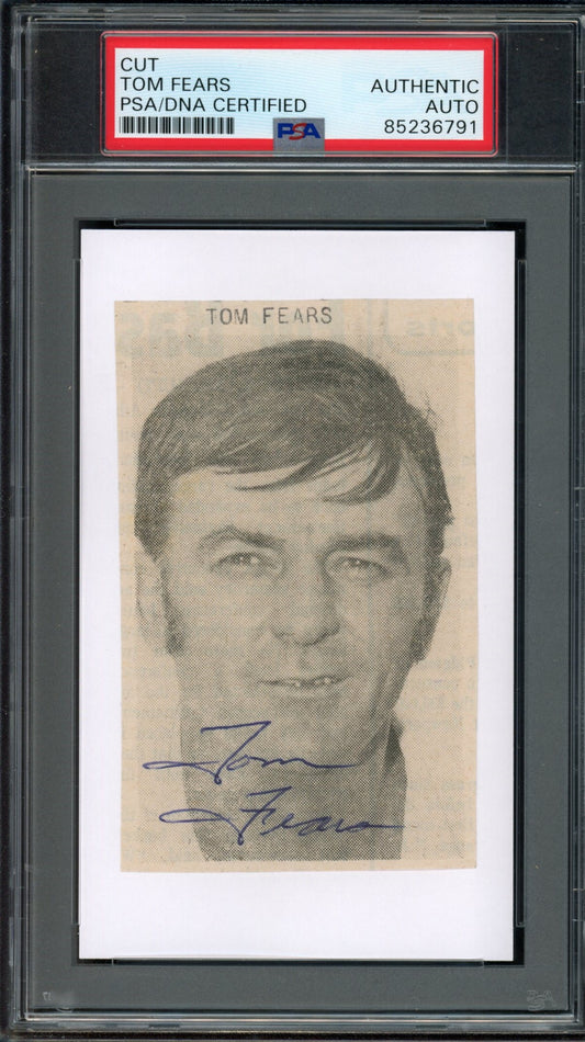 Tom Fears HOF Signed/Auto Cut Photo on 3x5 Card LA Rams PSA/DNA 188260
