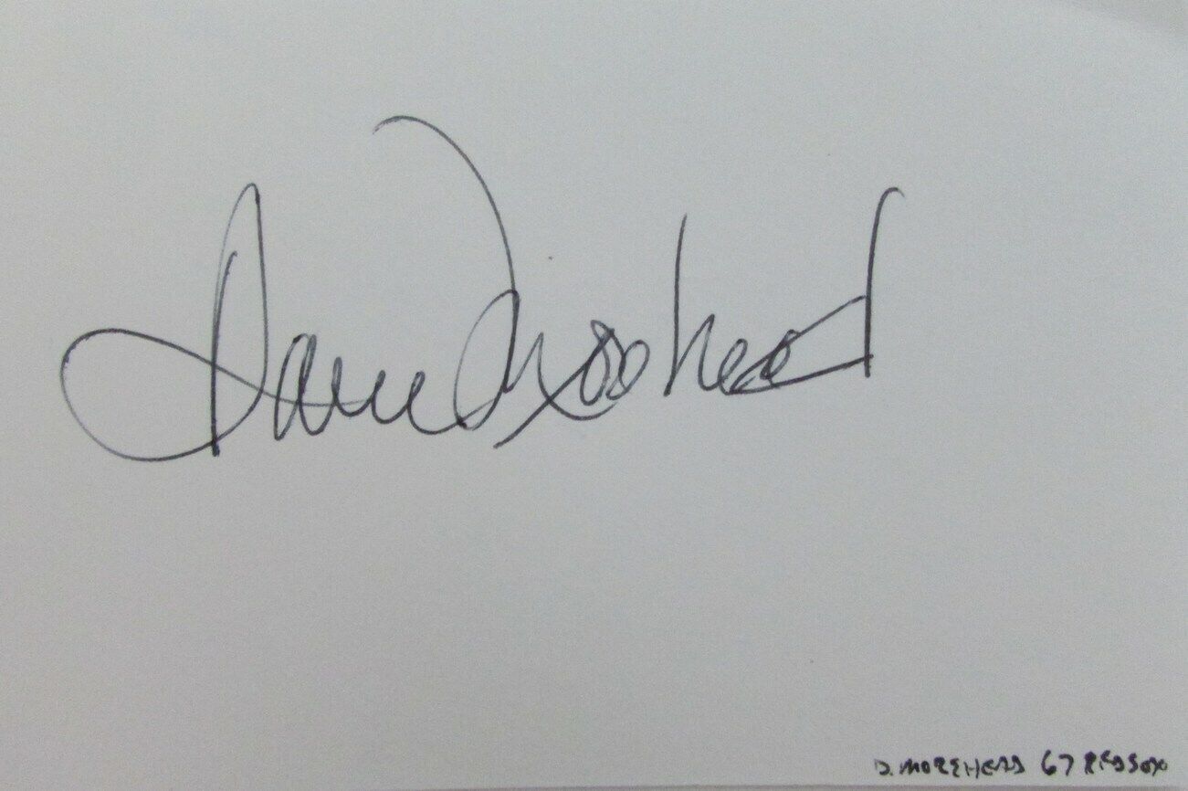 Dave Morehead 1967 Boston Red Sox Signed 3x5 Index Card with 5x7 Photo 158527