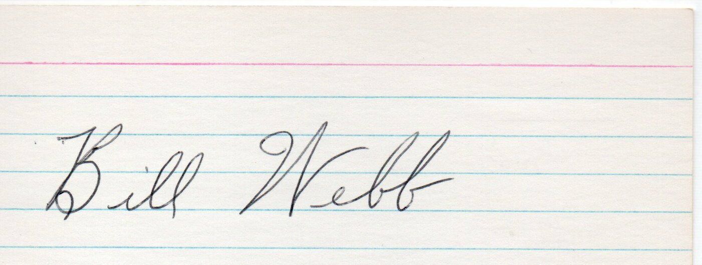 Lot of 4 Bill Webb d.1994 Philadelphia Phillies Signed 3x5 Index Cards 145387