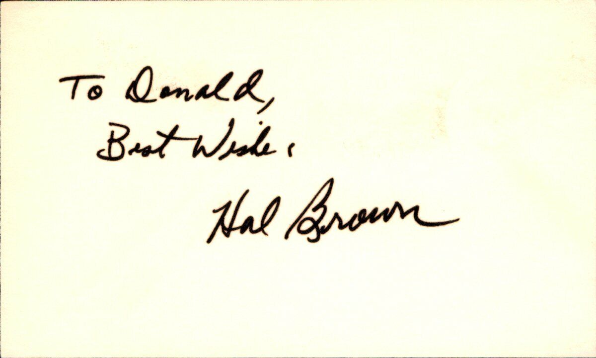 Hal Brown White Sox/Red Sox/Yankees d.2015 Signed/Auto 3x5 Index Card 162545