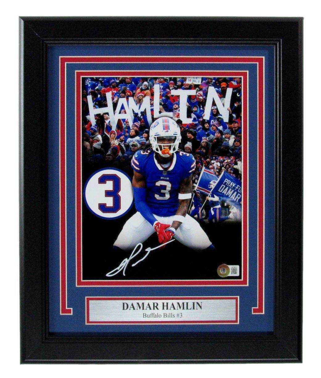 Damar Hamlin Autographed 8x10 Photo Buffalo Bills Framed Beckett 177290