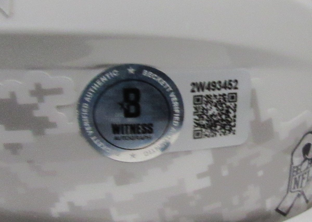 Saquon Barkley Signed/Auto White Salute to Service Mini Helmet Beckett 192930