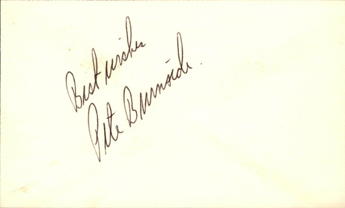 Pete Burnside Giants/Tigers/Orioles Signed/Autographed 3x5 Index Card 162511