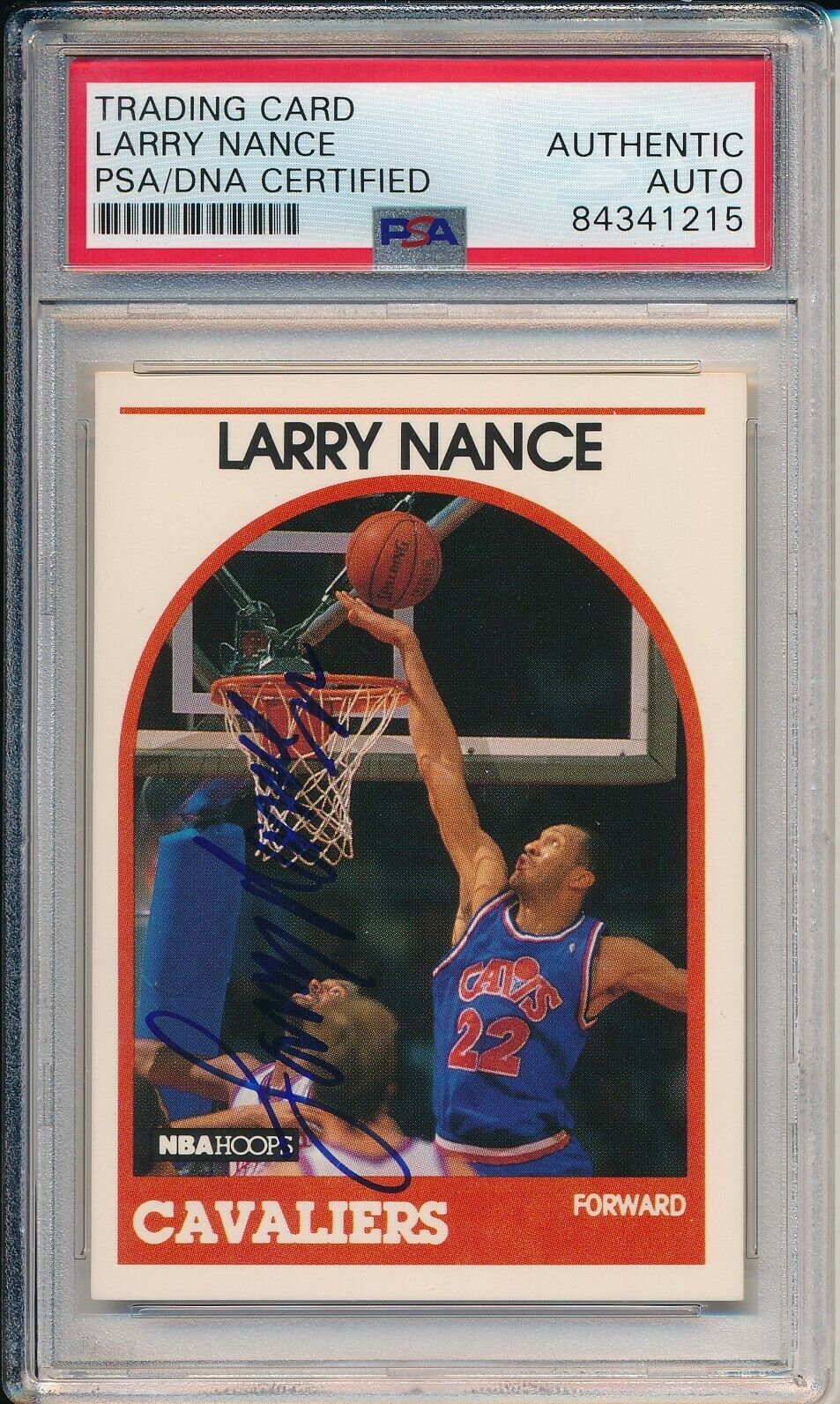 Larry Nance Cleveland Cavaliers Signed 1989 Hoops Card #25 PSA/DNA 163517