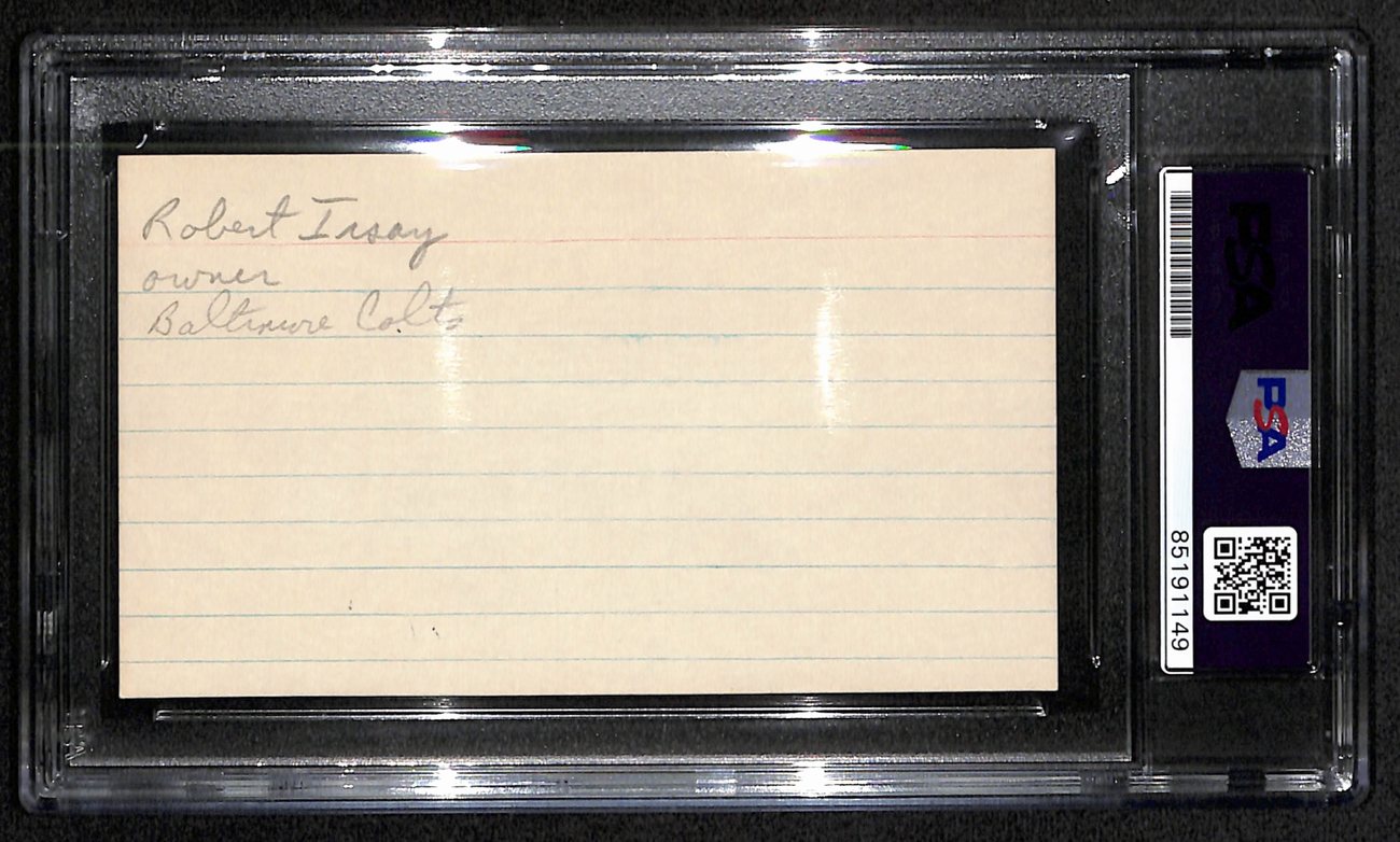 Robert Irsay HOF Signed/Auto 3x5 Index Card Baltimore Colts Owner PSA/DNA 187478