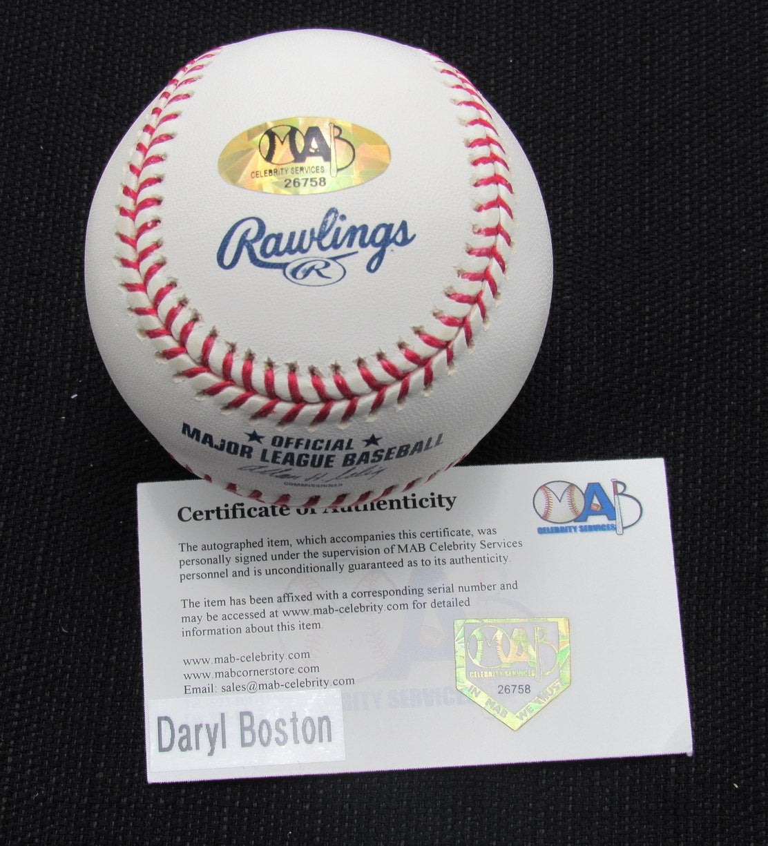Daryl Boston Signed/Auto Yankees 100th OML Baseball MAB Inscr 187100