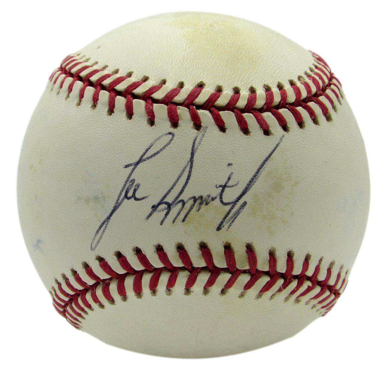 Lee Smith HOF Angels Signed/Autographed Rawlings OAL Baseball JSA 165309