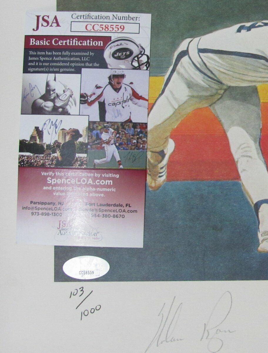 Nolan Ryan Astros Strikeout Record Signed 18x24 Paluso lithograph JSA 140931