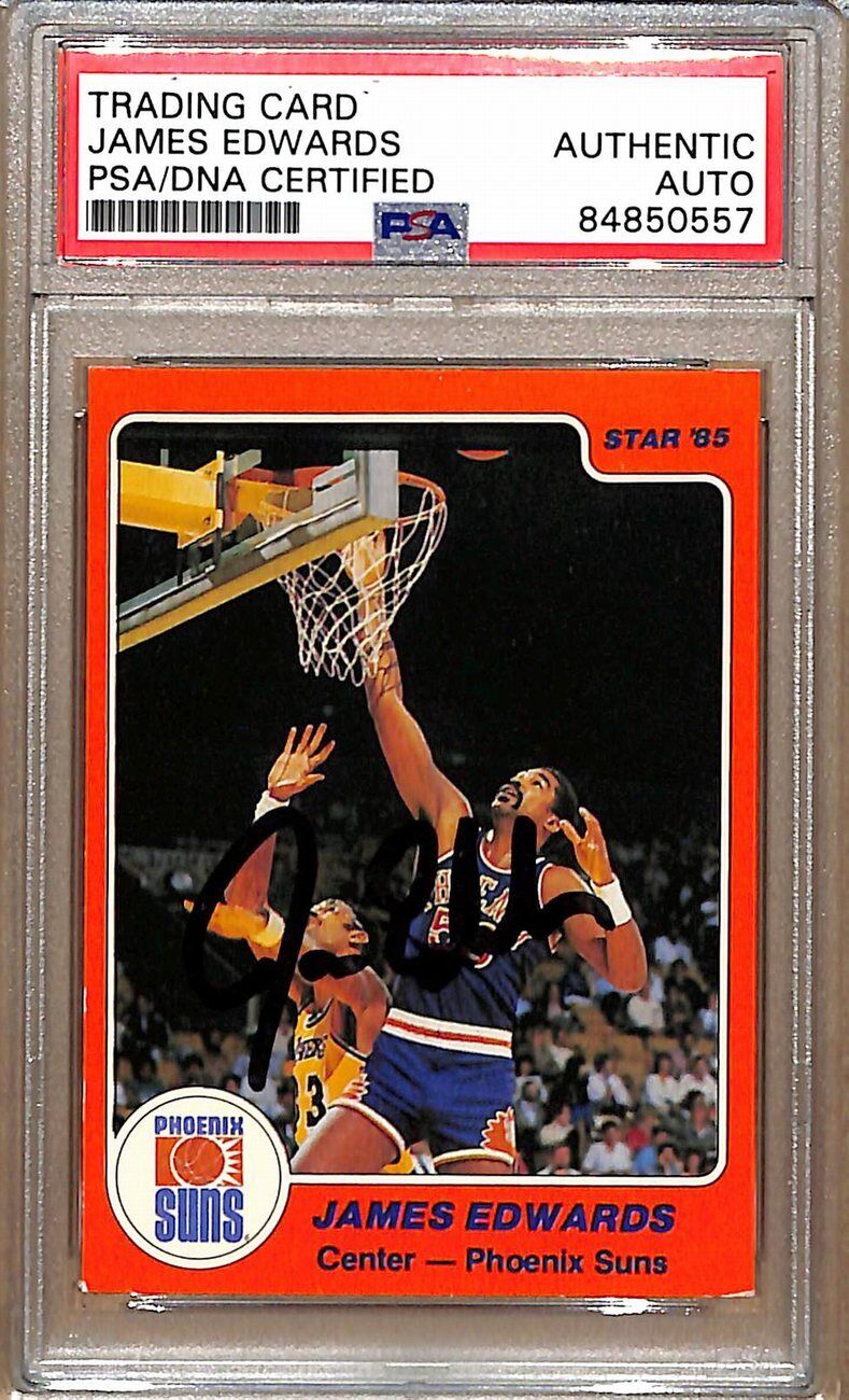 1984-85 Star Company #40 James Edwards Suns Signed/Auto Card PSA/DNA 178968