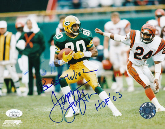 James Lofton HOF Autographed/Inscribed 8x10 Photo Green Bay Packers JSA 180843