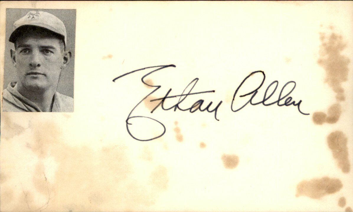 Ethan Allen Reds/Giants/Cards d.1993 Signed/Autographed 3x5 Index Card 162700