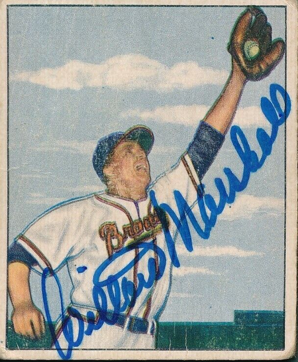 Willard Marshall Boston Braves Signed 1950 Bowman Baseball Card #73 162306