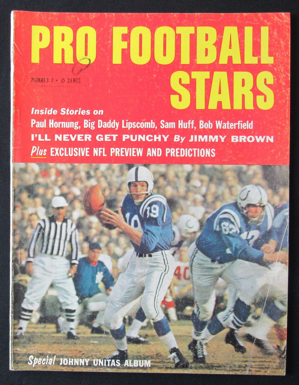 1960 Pro Football Stars Magazine Johnny Unitas Baltimore Colts on Cover 190402