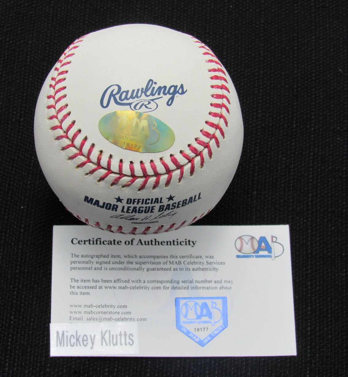 Mickey Klutts Signed/Auto Yankees 100th OML Baseball MAB Inscr 187098