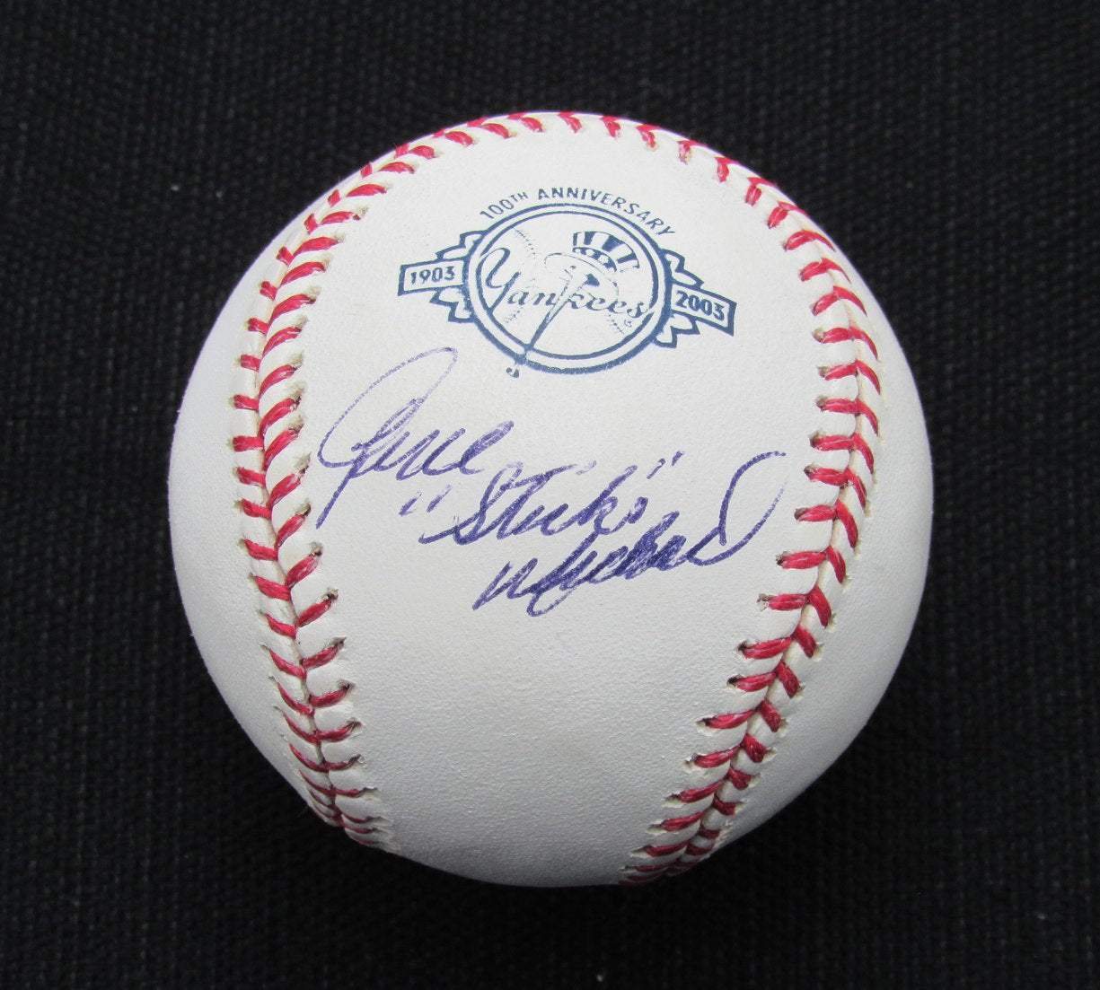 Gene Stick Micheal Signed/Auto Yankees 100th OML Baseball JSA 186736