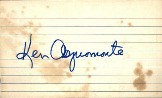 Ken Aspromonte Red Sox/Cubs/Indians Signed/Autographed 3x5 Index Card 162715