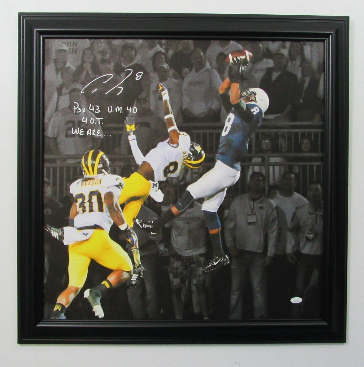 Allen Robinson PSU White Out 4 OT Signed/Autographed 24x24 Canvas JSA 143215
